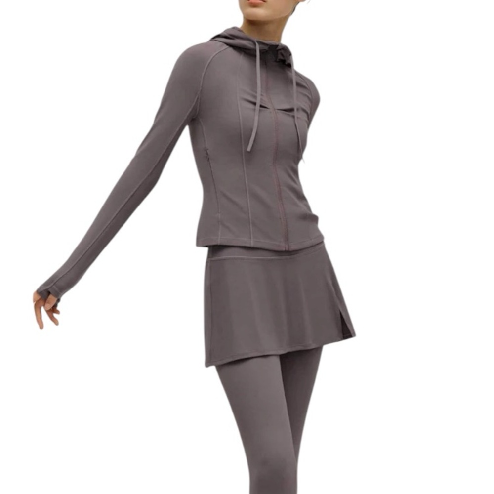 NWT NEIWAI Storm Front Grey Fitted Hooded Zip Jacket M $175